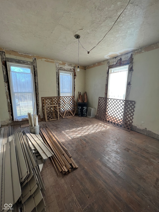 interior space with hardwood / wood-style floors