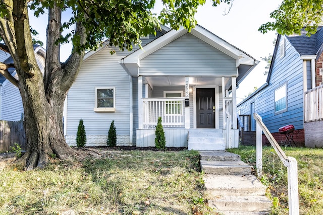 bungalow-style house featuring covered porch