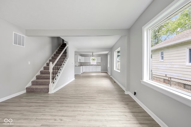 entrance foyer featuring light hardwood / wood-style flooring