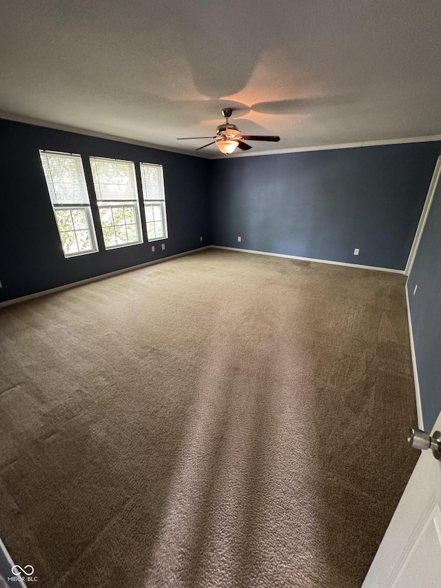 2307 Blackthorn Dr, Franklin, IN 46131 - carpeted empty room featuring a ceiling fan, a textured ceiling, and baseboards