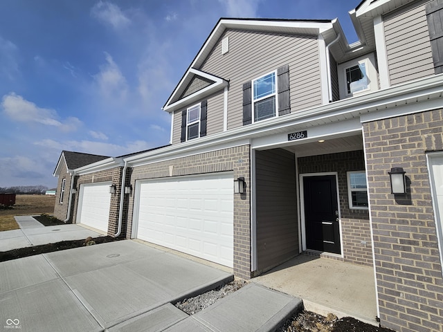 view of property with a garage