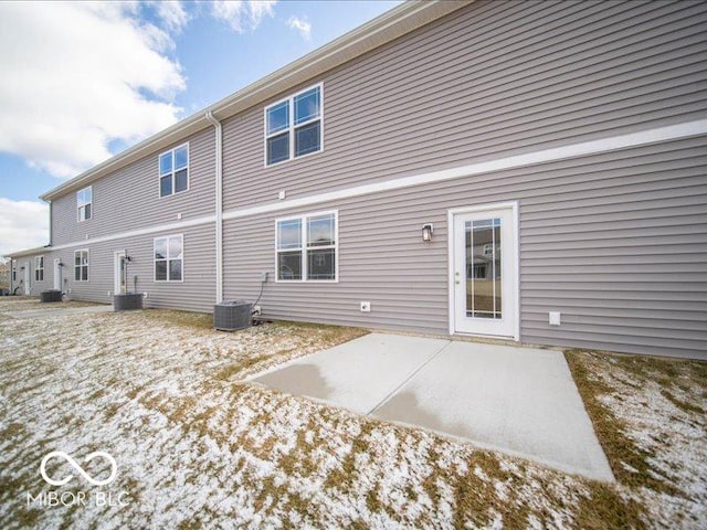 back of house featuring a patio and central AC unit