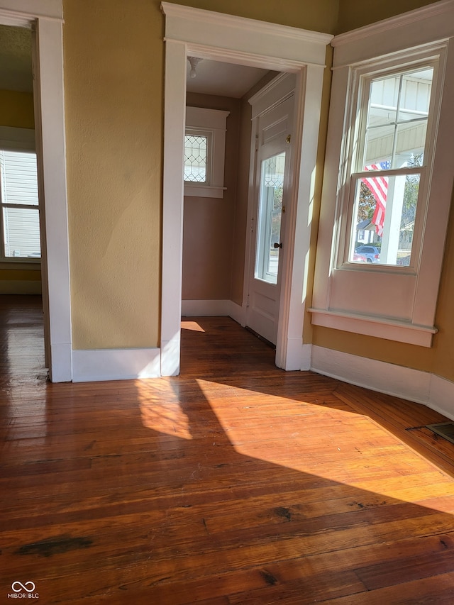 entrance foyer with dark hardwood / wood-style flooring