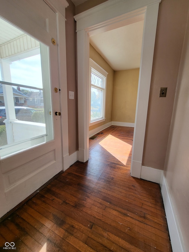 interior space featuring dark hardwood / wood-style floors