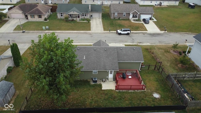 bird's eye view with a residential view