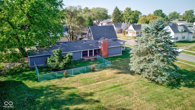 drone / aerial view featuring a residential view