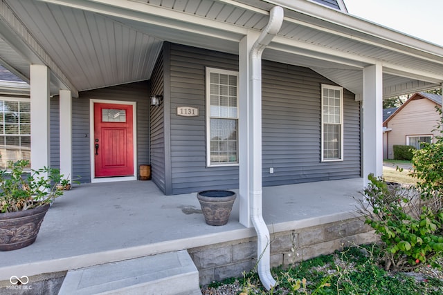 property entrance with a porch