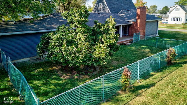 view of yard featuring a deck