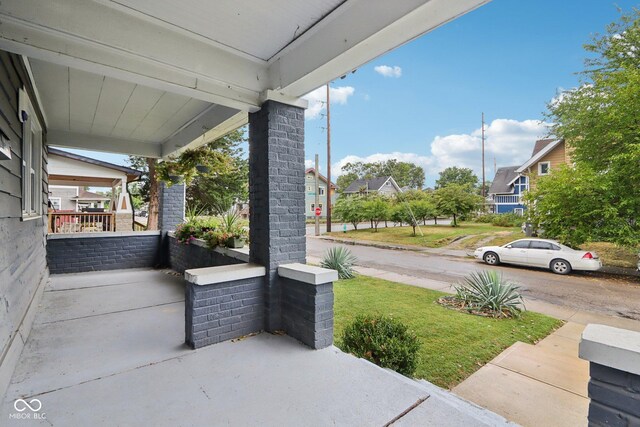 view of patio featuring covered porch