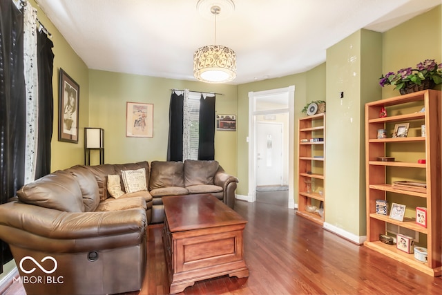 living room featuring wood-type flooring