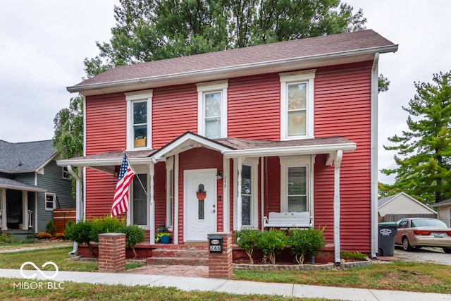 view of front of property with a porch