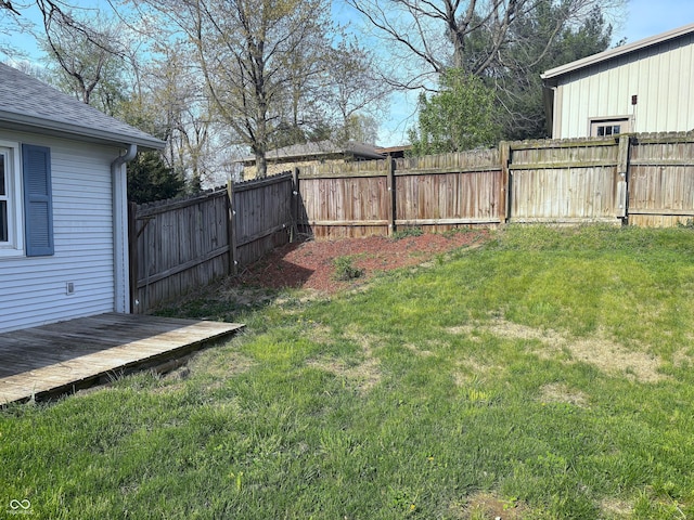 8855 N Waverly Park Rd, Martinsville, IN 46151 - view of yard featuring a wooden deck and a fenced backyard