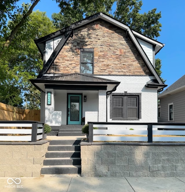 view of front of home with covered porch