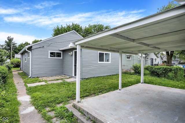 view of patio with a carport