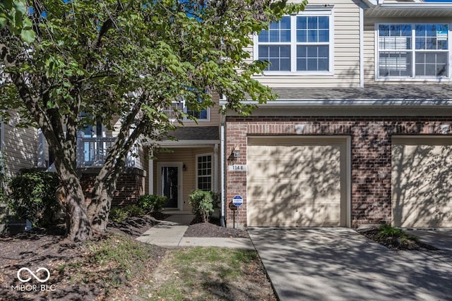 view of property featuring a garage