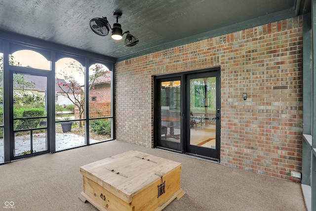 view of unfurnished sunroom