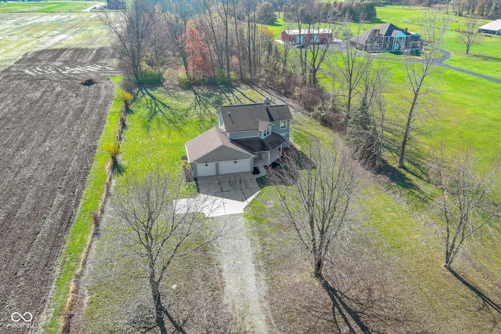 drone / aerial view featuring a rural view