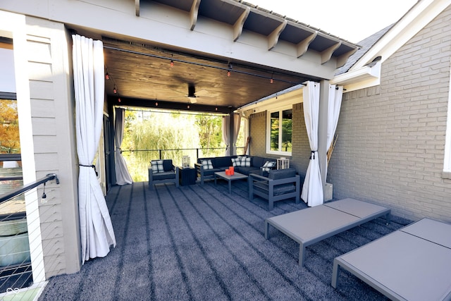 4270 Victoria Ln, Avon, IN 46123 - deck featuring outdoor lounge area and a ceiling fan