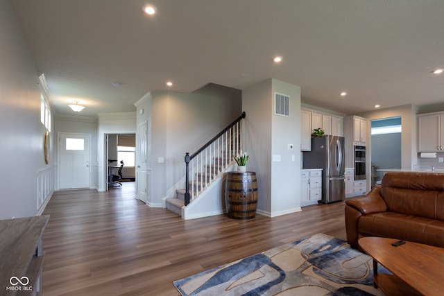 living room featuring hardwood / wood-style floors