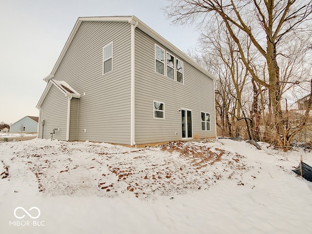 view of snow covered exterior