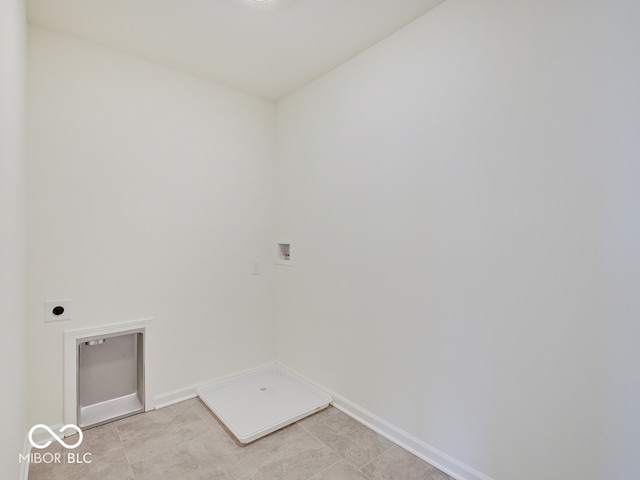 laundry room featuring hookup for a washing machine, laundry area, hookup for an electric dryer, and baseboards