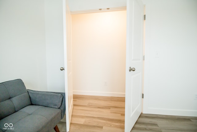 living area featuring hardwood / wood-style flooring