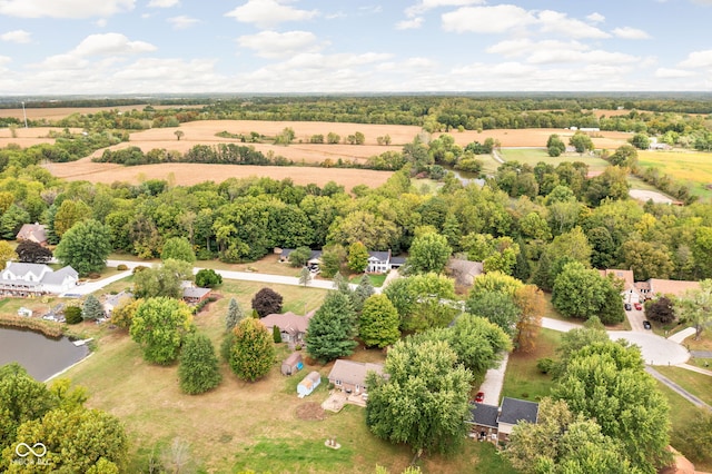 bird's eye view with a rural view