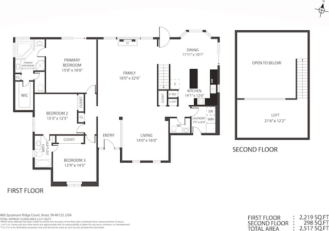 466 Sycamore Ridge Ct, Avon, IN 46123 - home floor plan