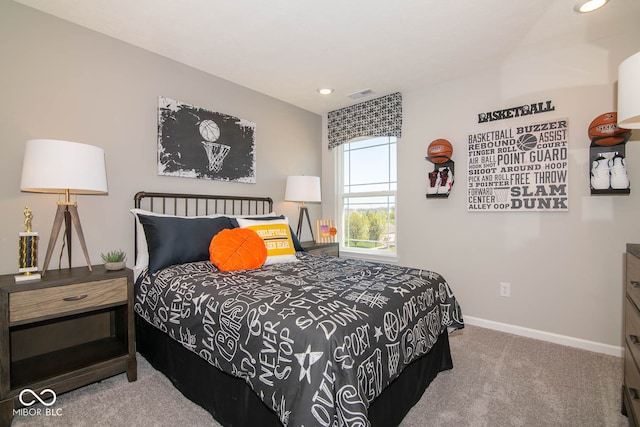 view of carpeted bedroom