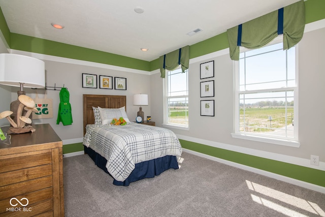 view of carpeted bedroom