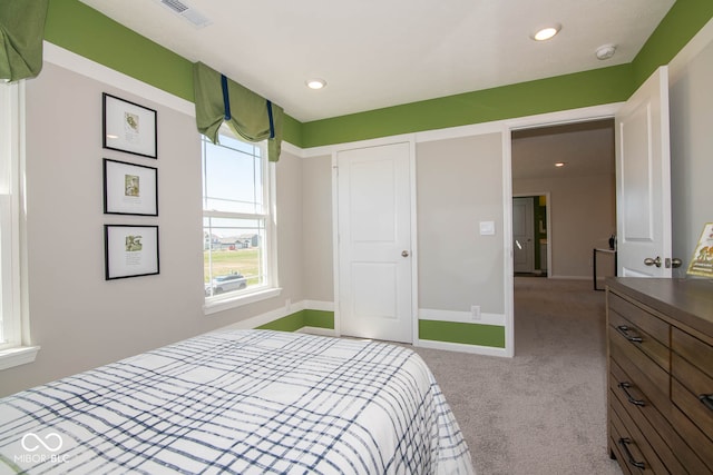 view of carpeted bedroom