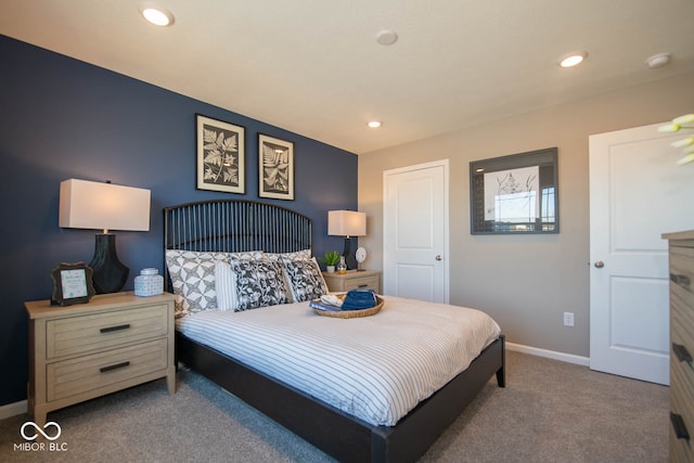 bedroom featuring carpet