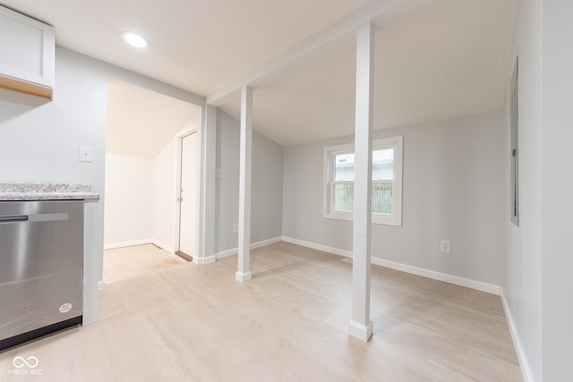 interior space featuring lofted ceiling