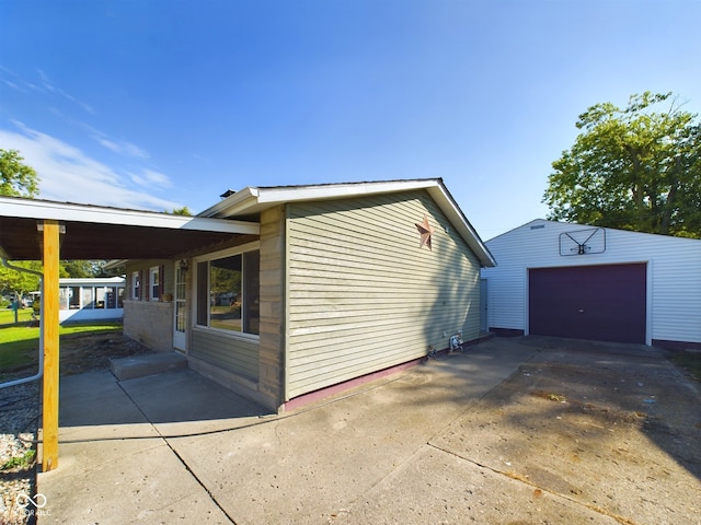 view of garage