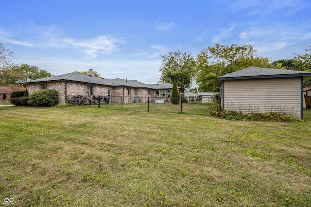 view of yard with fence