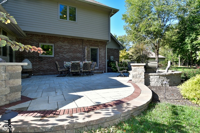 view of patio with area for grilling