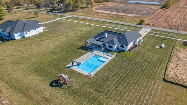 aerial view with a rural view