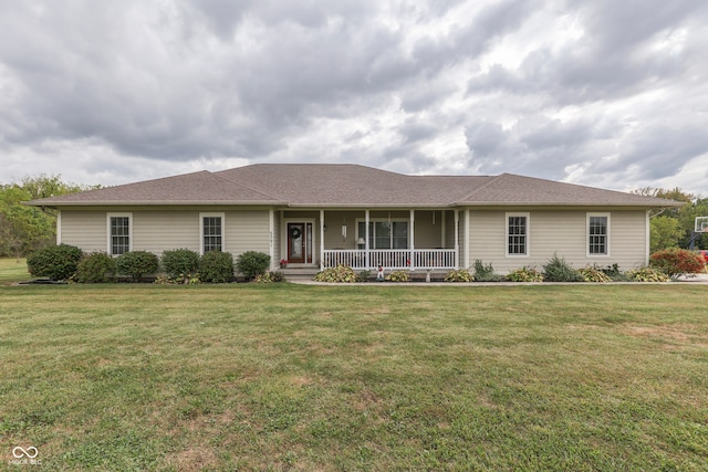 5391 Neff Ln, Mooresville, IN 46158 - ranch-style home with a porch and a front lawn