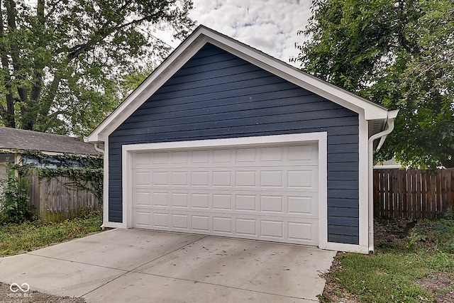 view of garage