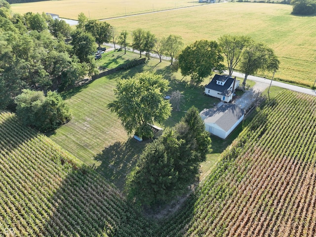 aerial view with a rural view