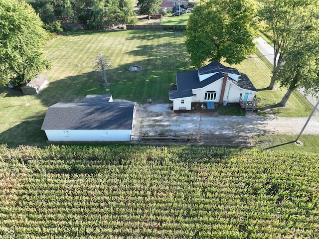 bird's eye view with a rural view