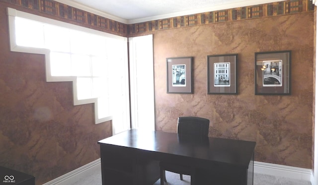 10781 Cedar Ridge Ln, Brownsburg, IN 46278 - office area with baseboards and ornamental molding