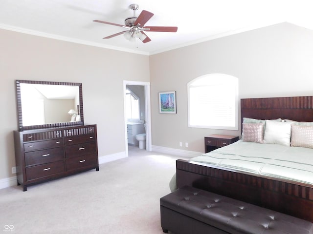 10781 Cedar Ridge Ln, Brownsburg, IN 46278 - bedroom with crown molding, baseboards, and light colored carpet