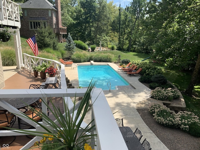 10781 Cedar Ridge Ln, Brownsburg, IN 46278 - outdoor pool with a patio and a diving board