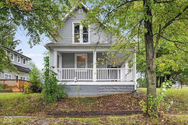 view of front of home with covered porch