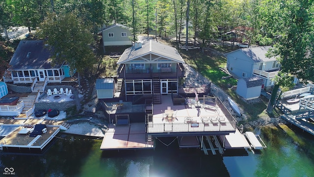 7438 Haw Dr, Nineveh, IN 46164 - birds eye view of property with a water view