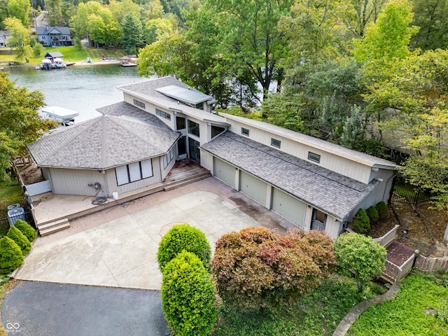 view from above of property featuring a large body of water