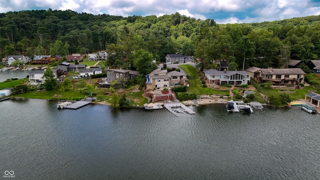 4161 S Summit Ln, Columbus, IN 47201 - aerial view of residential area with a large body of water and a forest