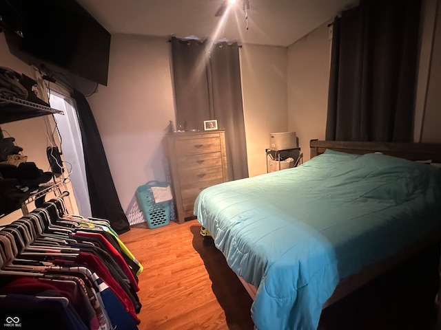 bedroom featuring wood-type flooring