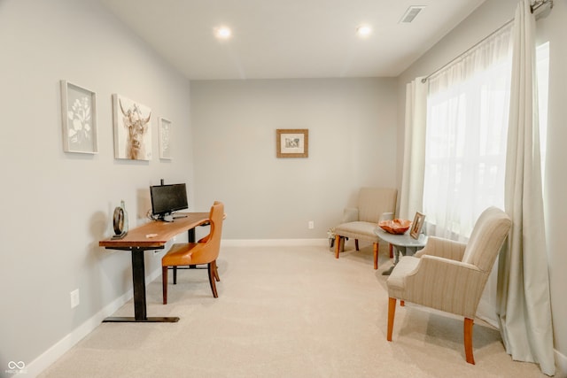 view of carpeted office